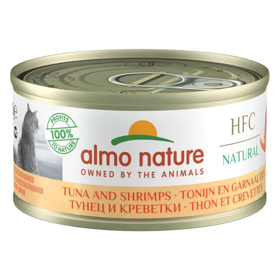 Almo Nature HFC 70 Natural Kattenvoer - Blik - Tonijn en Garnalen