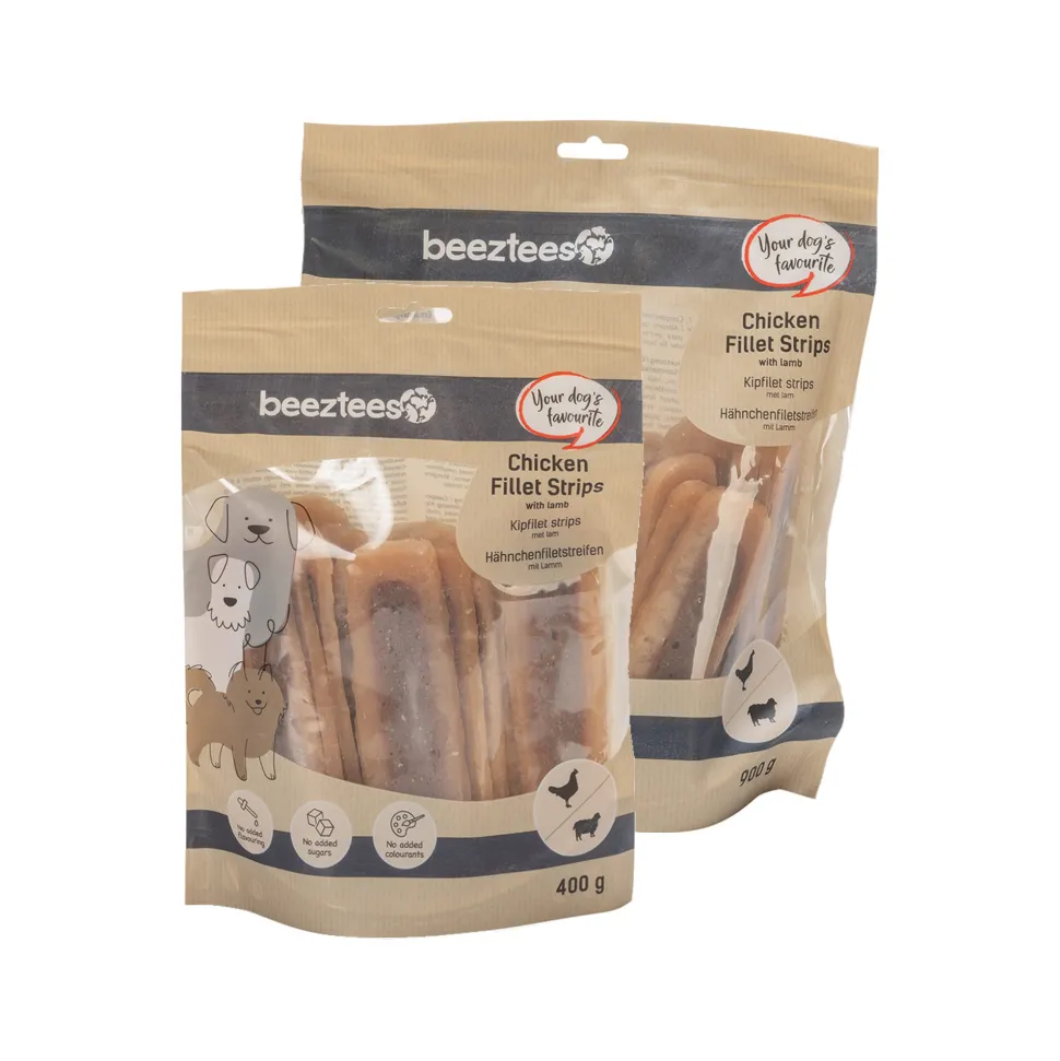 Beeztees Kipfilet Strips met Lam