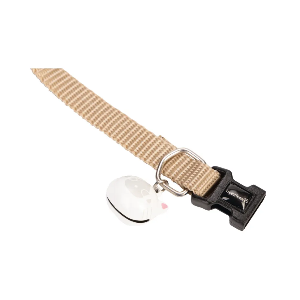 Beeztees Nylon kattenhalsband Uni - Beige