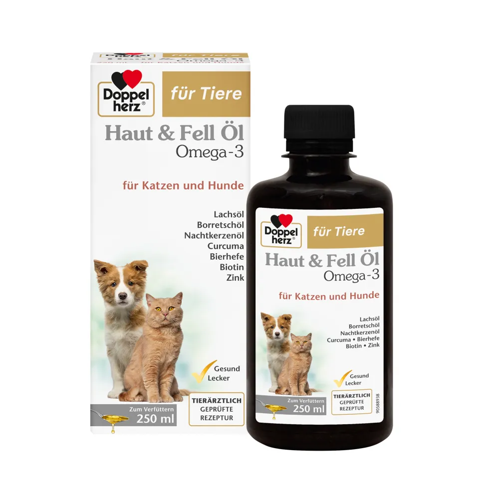 Doppelherz Huid en Vacht Olie voor Katten & Honden