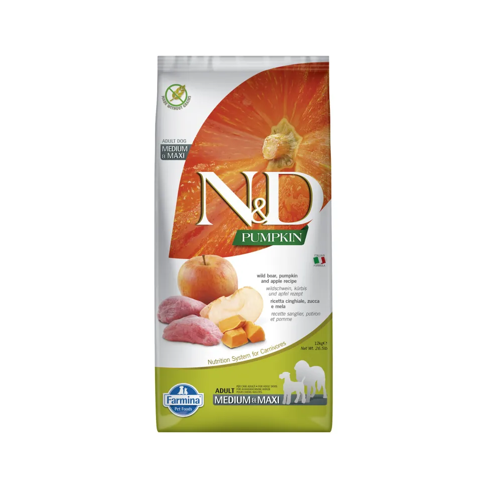 Farmina N&D Pumpkin Wild Zwijn en Appel Adult Dog Medium & Maxi