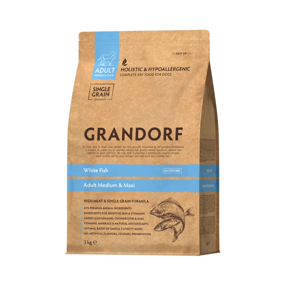 Grandorf Medium & Maxi Breeds Adult - Witvis - Hondenvoer