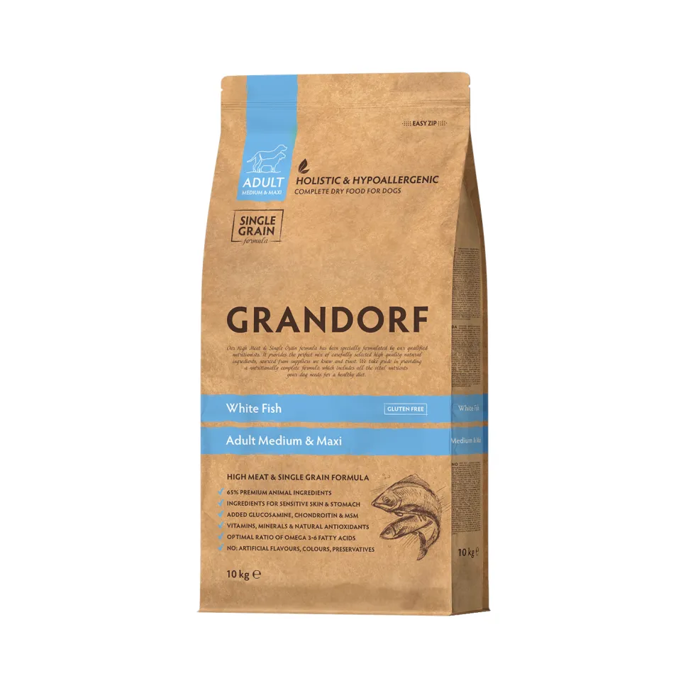 Grandorf Medium & Maxi Breeds Adult - Witvis - Hondenvoer
