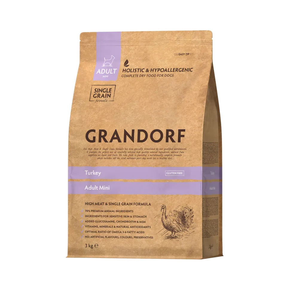 Grandorf Mini Breeds Adult - Kalkoen - Hondenvoer