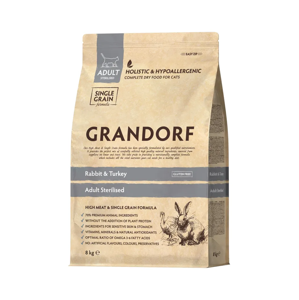 Grandorf Sterilised Adult - Konijn & Kalkoen - Kattenvoer