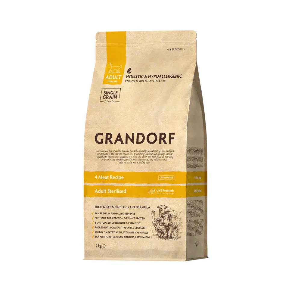 Grandorf Sterilised Adult - 4 Meat - Kattenvoer