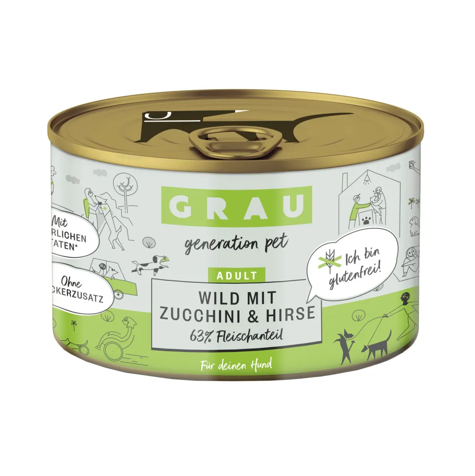 Grau Adult Hondenvoer - Wild, Groenten en Noedels - Blik