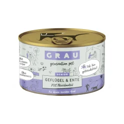 Grau Excellence Senior Puur Hondenvoer - Eend, gevogelte en konijn - Blik