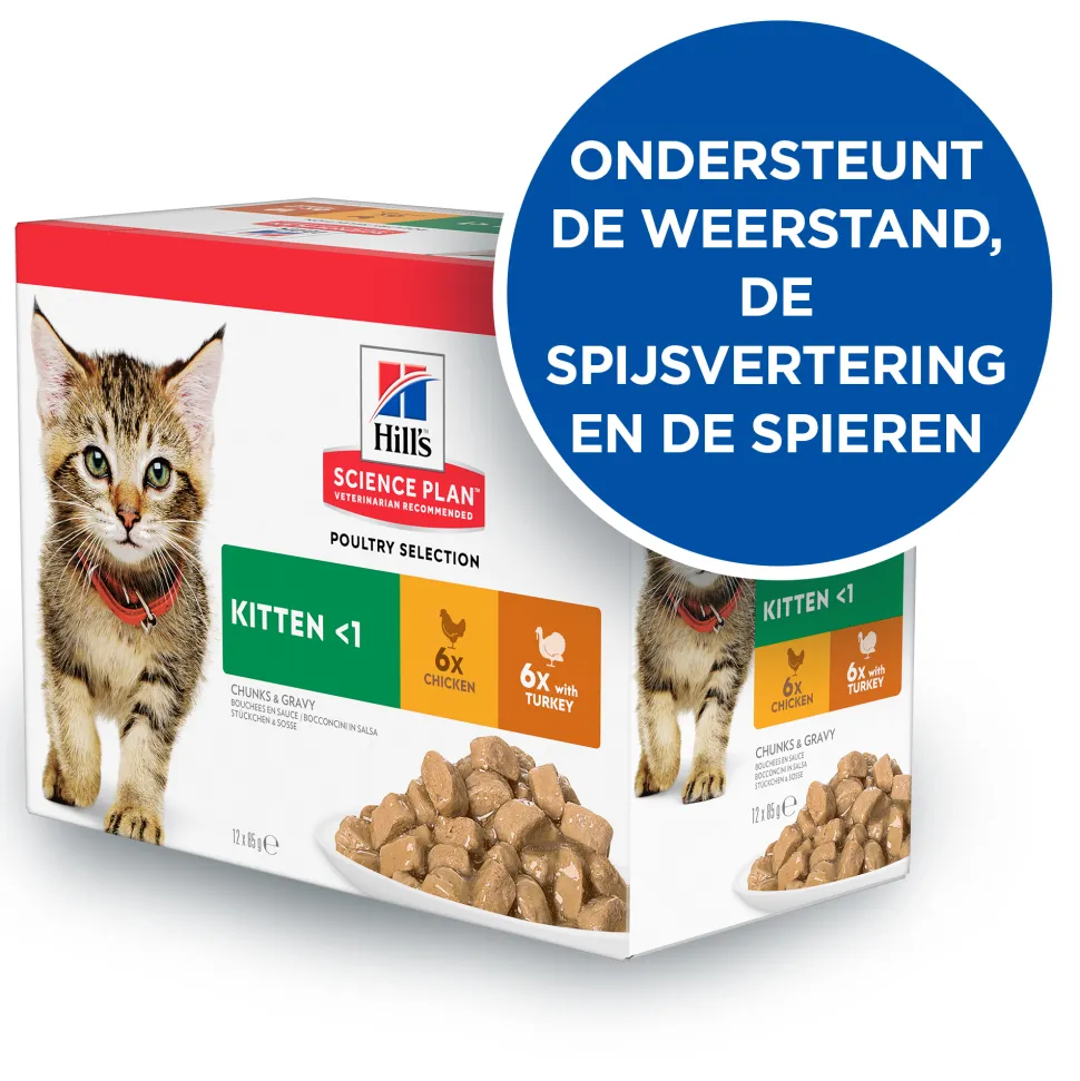 Hill's Science Plan - Kitten - Maaltijdzakje - Poultry Selection