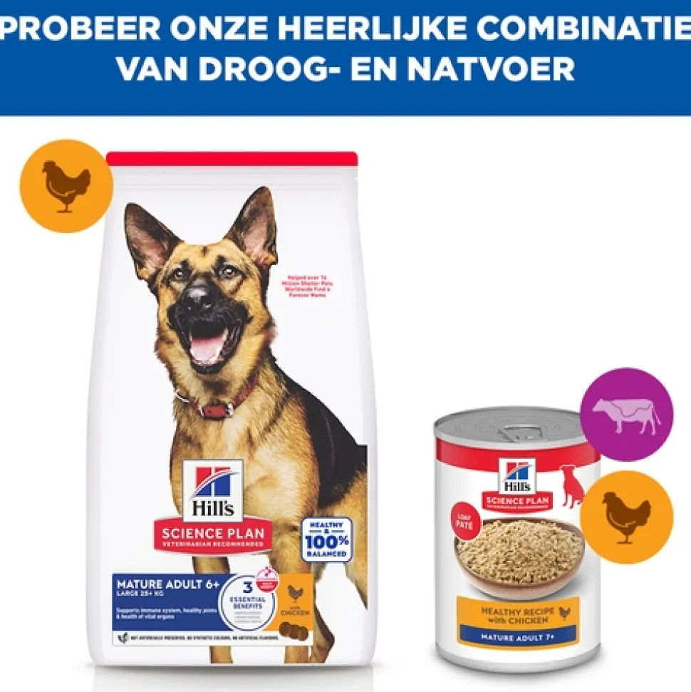 Hill's Science Plan - Large Breed - Mature Adult 6+ - Kip