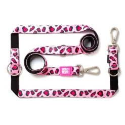 Max & Molly Multi-Function Hondenriem - Leopard Pink