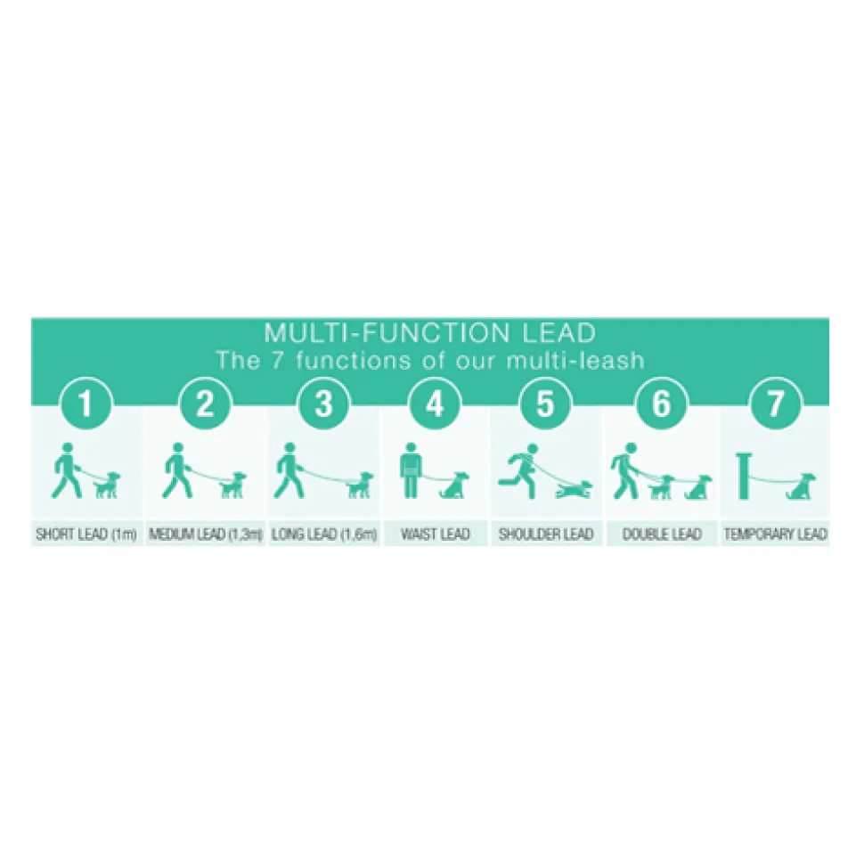 Max & Molly Multi-Function Hondenriem - Tropical