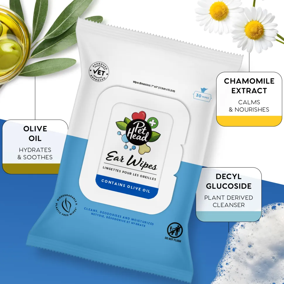Pet Head Health Ear wipes 30ct.