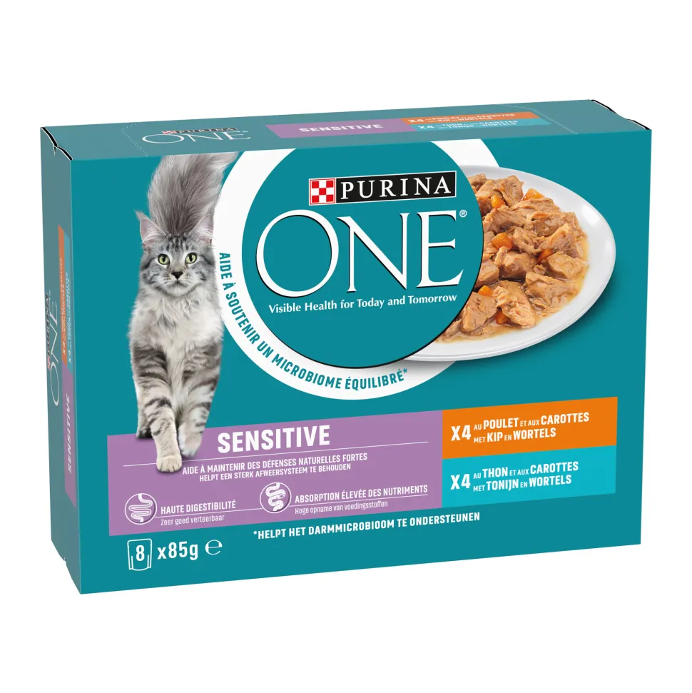 Purina ONE Sensitive Fijne Malse Reepjes in Saus
