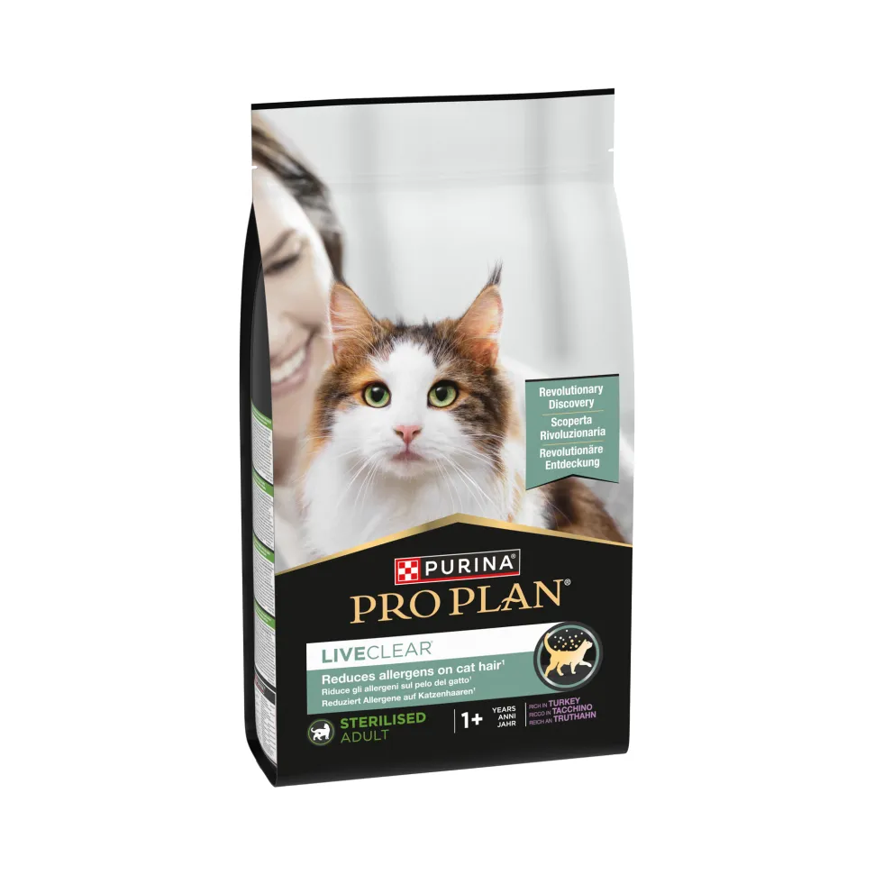 Purina Pro Plan LiveClear Sterilised Cat Food Adult 1+ Years - Kalkoen