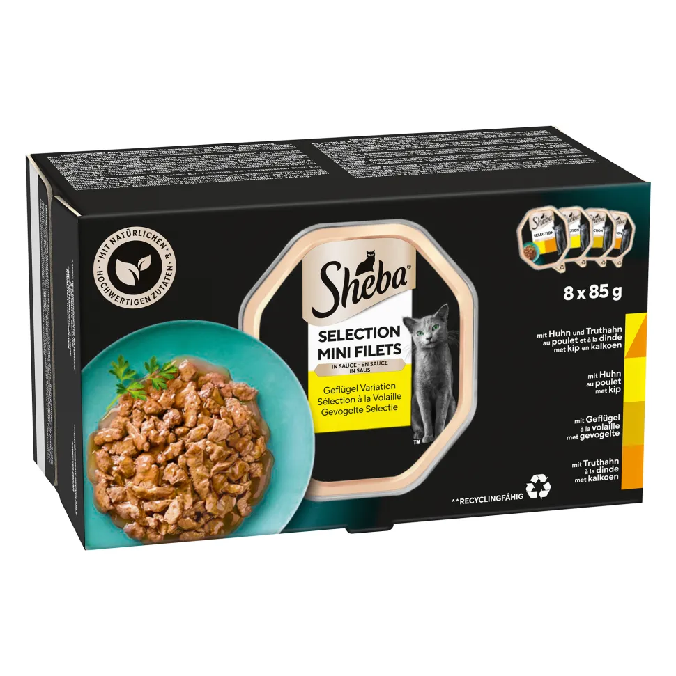 Sheba Gevogelte Selectie Mini Filets in Saus
