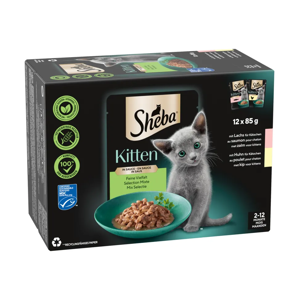 Sheba Kitten Mix Selectie in Saus