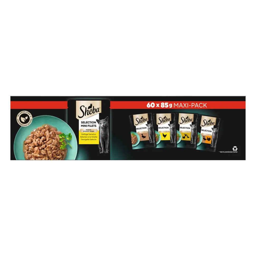 Sheba Mini Filets Gevogelte Selectie in Saus