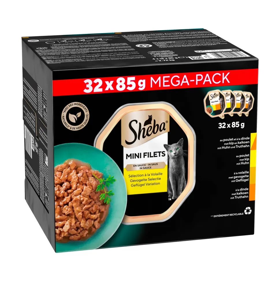 Sheba Mini Filets in saus - Gevogelte Selectie - Maaltijdkuipjes