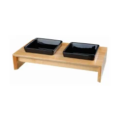 Trixie Voer-Waterbak Set - Keramiek - Hout