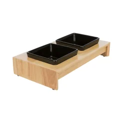 Trixie Voer-Waterbak Set - Keramiek - Hout