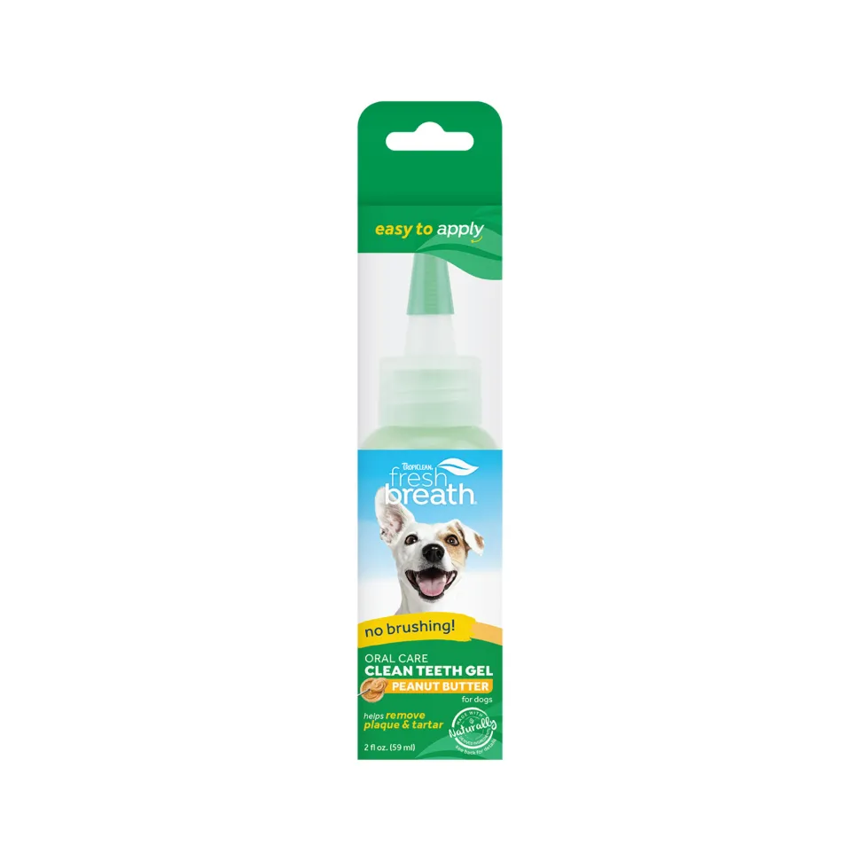 TropiClean - Fresh Breath OralCareGel Kit Peanut Butter - Dog