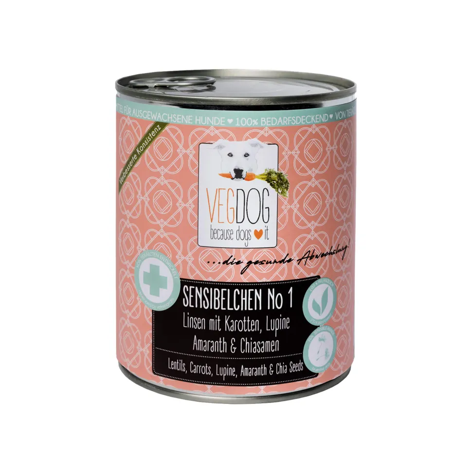 Vegdog Sensibelchen No1 Hondenvoer - Blik