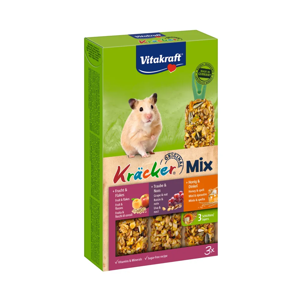 Vitakraft Kräcker Trio-Mix Hamster - Honing, Noot & Fruit