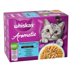 Whiskas 1+ Natvoer - Aromatic Zalige Zeevruchten in Saus