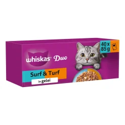 Whiskas 1+ Natvoer - Duo Surf & Turf in Gelei