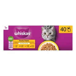 Whiskas 1+ Natvoer - Gevogelte Selectie in Gelei