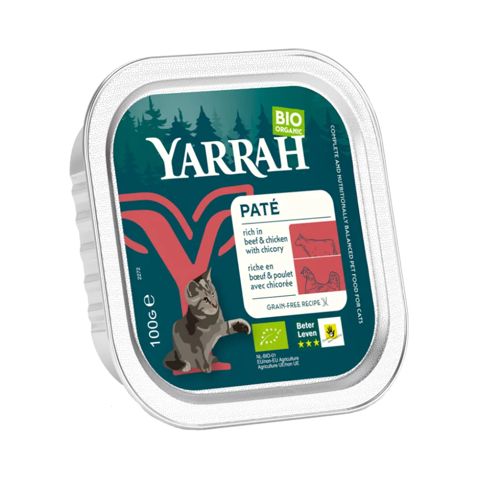 Yarrah - Bio Paté Kat - Kuipje - Kip en Rund