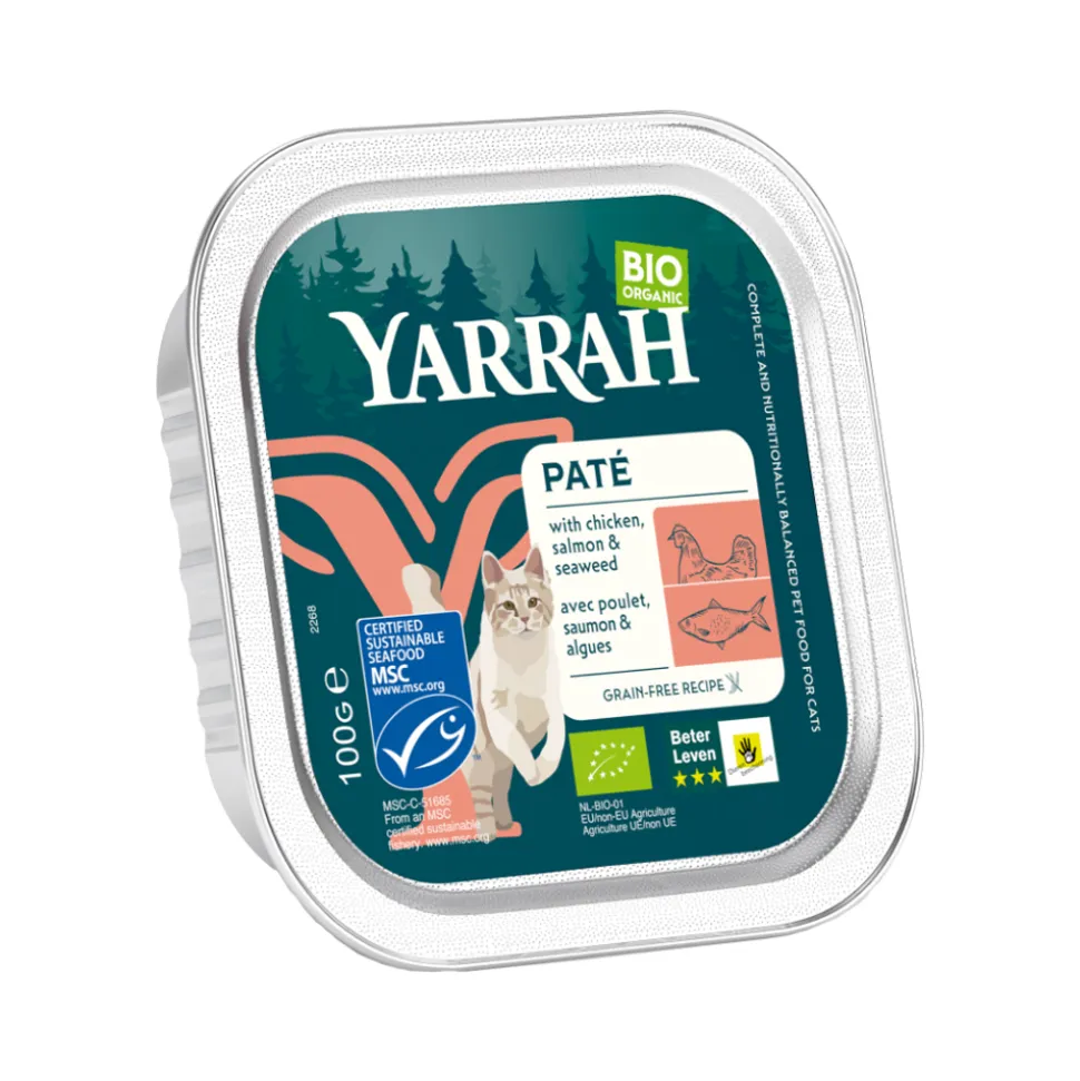 Yarrah - Bio Paté Kat Kuipje met Kip en Zalm